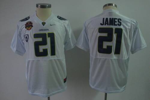 Ducks #21 LaMichael James White Stitched Youth NCAA Jersey - Click Image to Close